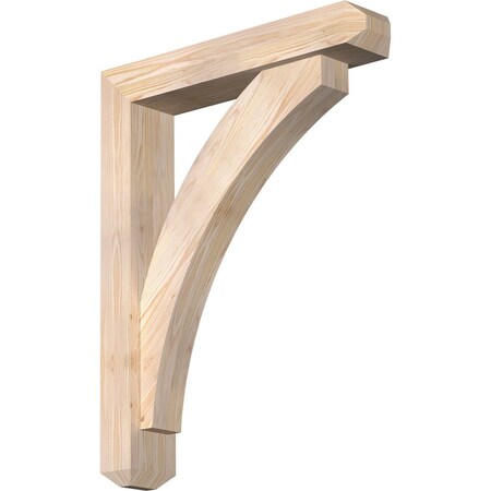 Ekena Millwork Thorton Craftsman Smooth Bracket w/ Offset Brace, Douglas Fir, 5 1/2"W x 28"D x 36"H BKT0604X28X36THR04SDF